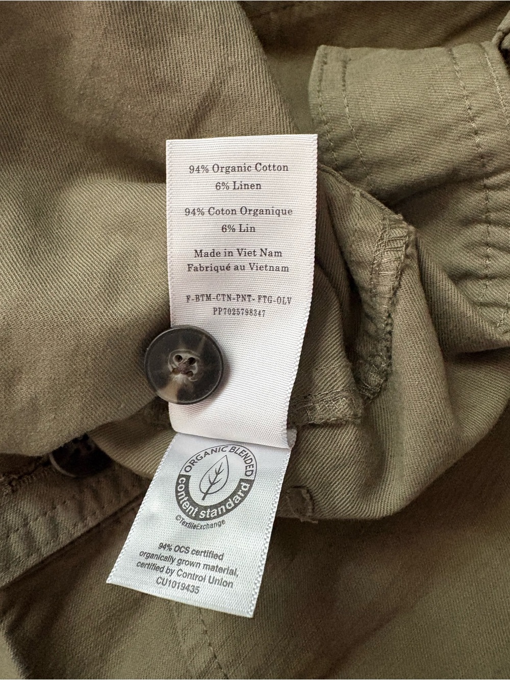 NWT EVERLANE The Fatigue Barrel Pant Kalamata Olive Green Cotton Linen Blend 6 - Picture 11 of 13